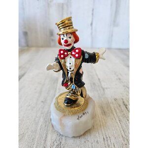 Ron Lee clown suit bow tie dancing vintage statue figurine‎ gold 1994